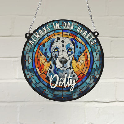 Dalmatian Memorial Stained Glass Effect Suncatcher