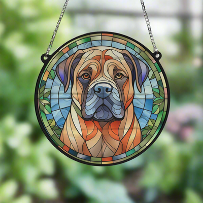 Bull Mastiff Stained Glass Effect Suncatcher