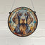 English Setter Dark Stained Glass Effect Suncatcher