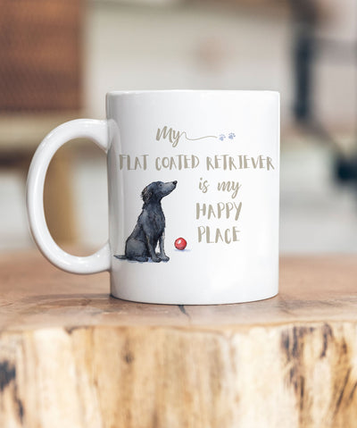 My Happy Place Flat Coated Retriever Ceramic Mug