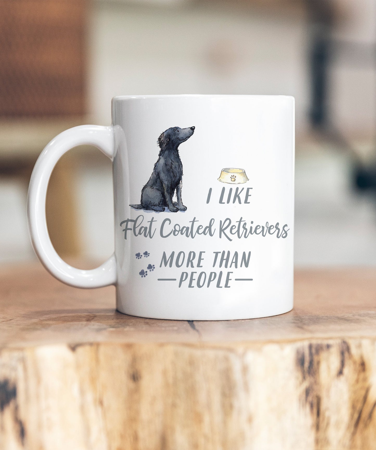 I Like Dogs More Than People Flat Coated Retriever Ceramic Mug