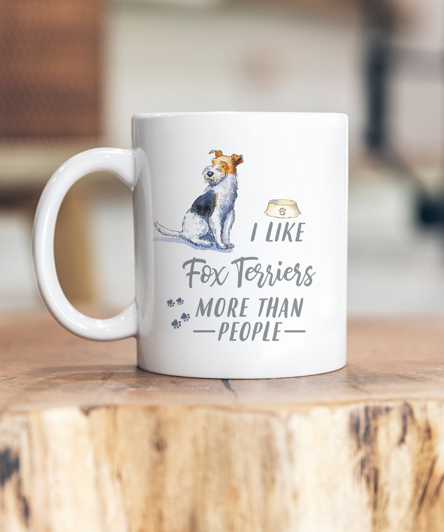 I Like Dogs More Than People Fox Terrier Ceramic Mug