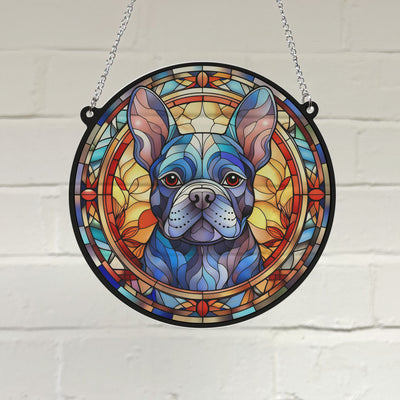 French Bulldog Stained Glass Effect Suncatcher