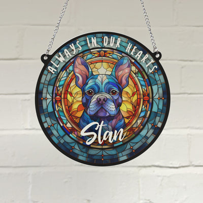 French Bulldog Memorial Stained Glass Effect Suncatcher