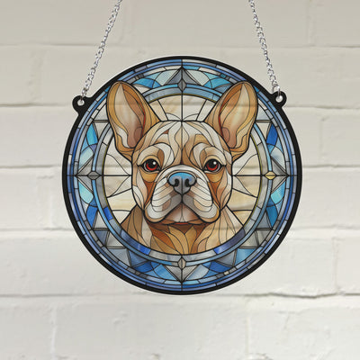 French Bulldog Tan Stained Glass Effect Suncatcher