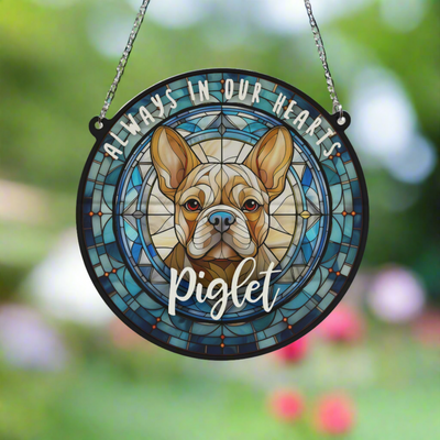 French Bulldog Tan Memorial Stained Glass Effect Suncatcher