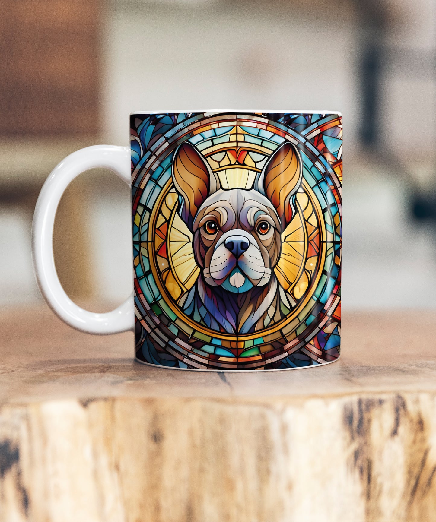 French Bulldog Grey Suncatcher Artwork Ceramic Mug