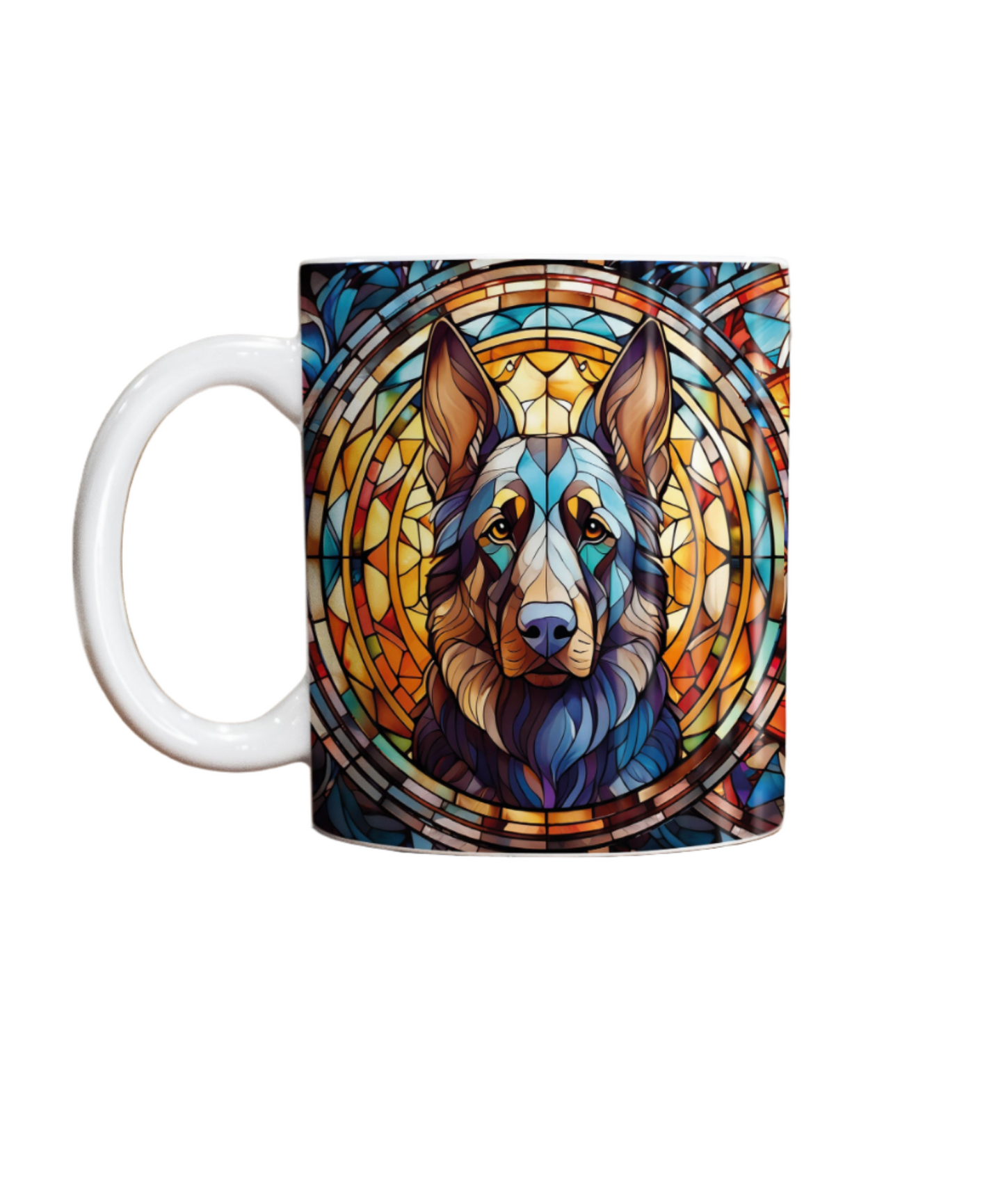 German Shepherd Black Suncatcher Artwork Ceramic Mug