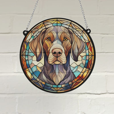 German Shorthaired Pointer Stained Glass Effect Suncatcher