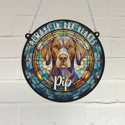 German Shorthaired Pointer Memorial Stained Glass Effect Suncatcher