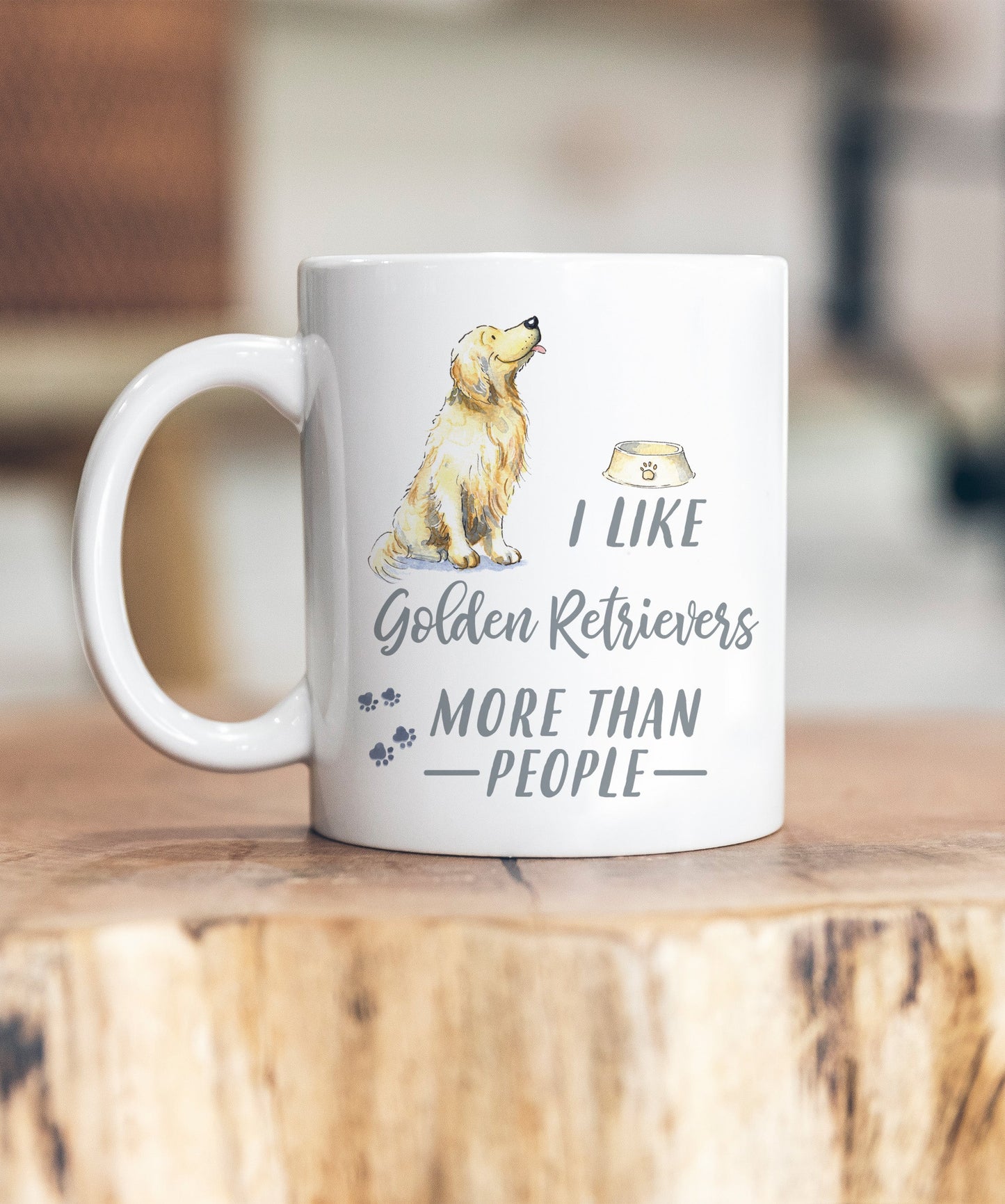 I Like Dogs More Than People Golden Retriever Ceramic Mug