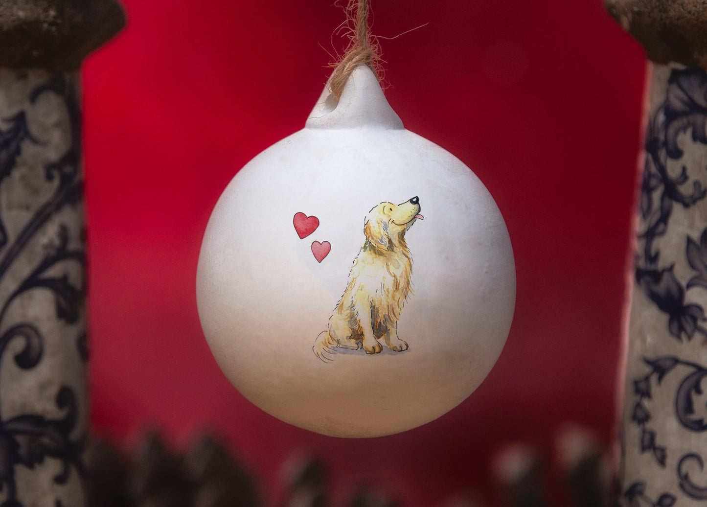 Golden Retriever Ceramic Round Bauble