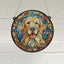 Golden Retriever Stained Glass Effect Suncatcher