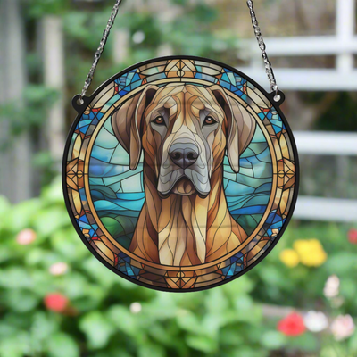 Great Dane Stained Glass Effect Suncatcher