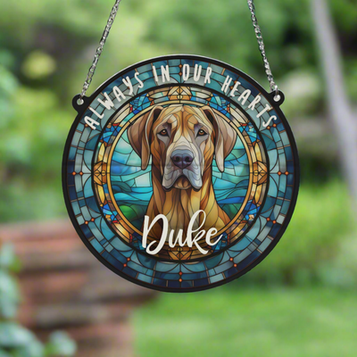 Great Dane Memorial Stained Glass Effect Suncatcher