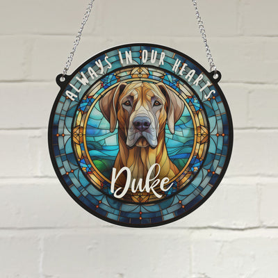 Great Dane Memorial Stained Glass Effect Suncatcher