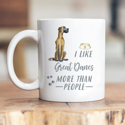 I Like Dogs More Than People Great Dane Ceramic Mug