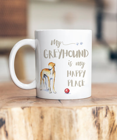 My Happy Place Greyhound Ceramic Mug