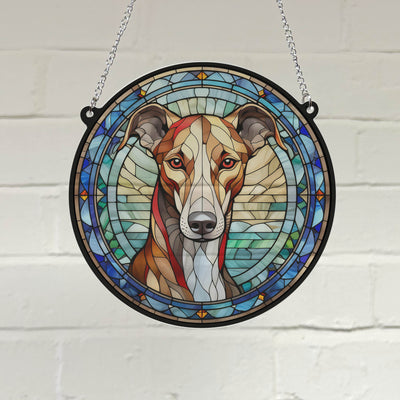 Greyhound Stained Glass Effect Suncatcher