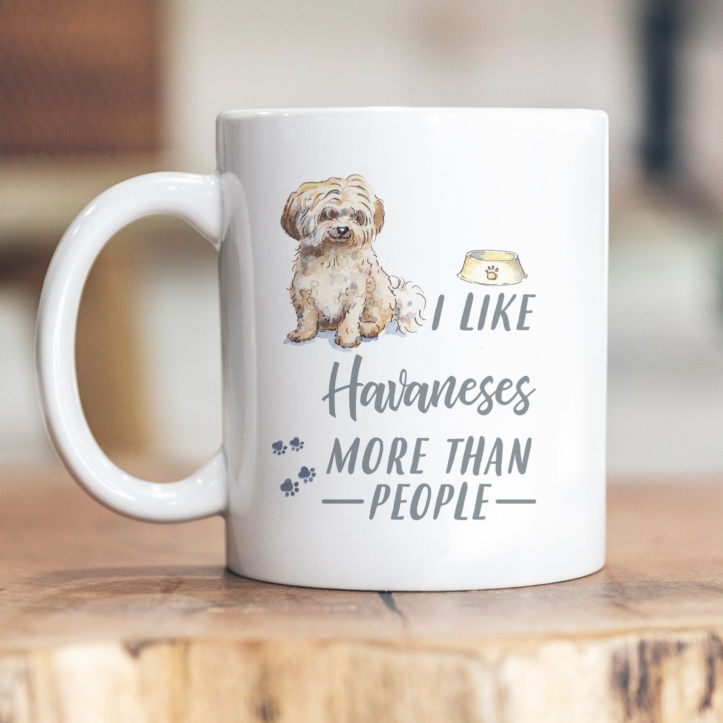 I Like Dogs More Than People Havanese Blonde Ceramic Mug