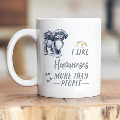 I Like Dogs More Than People Havanese Grey Ceramic Mug