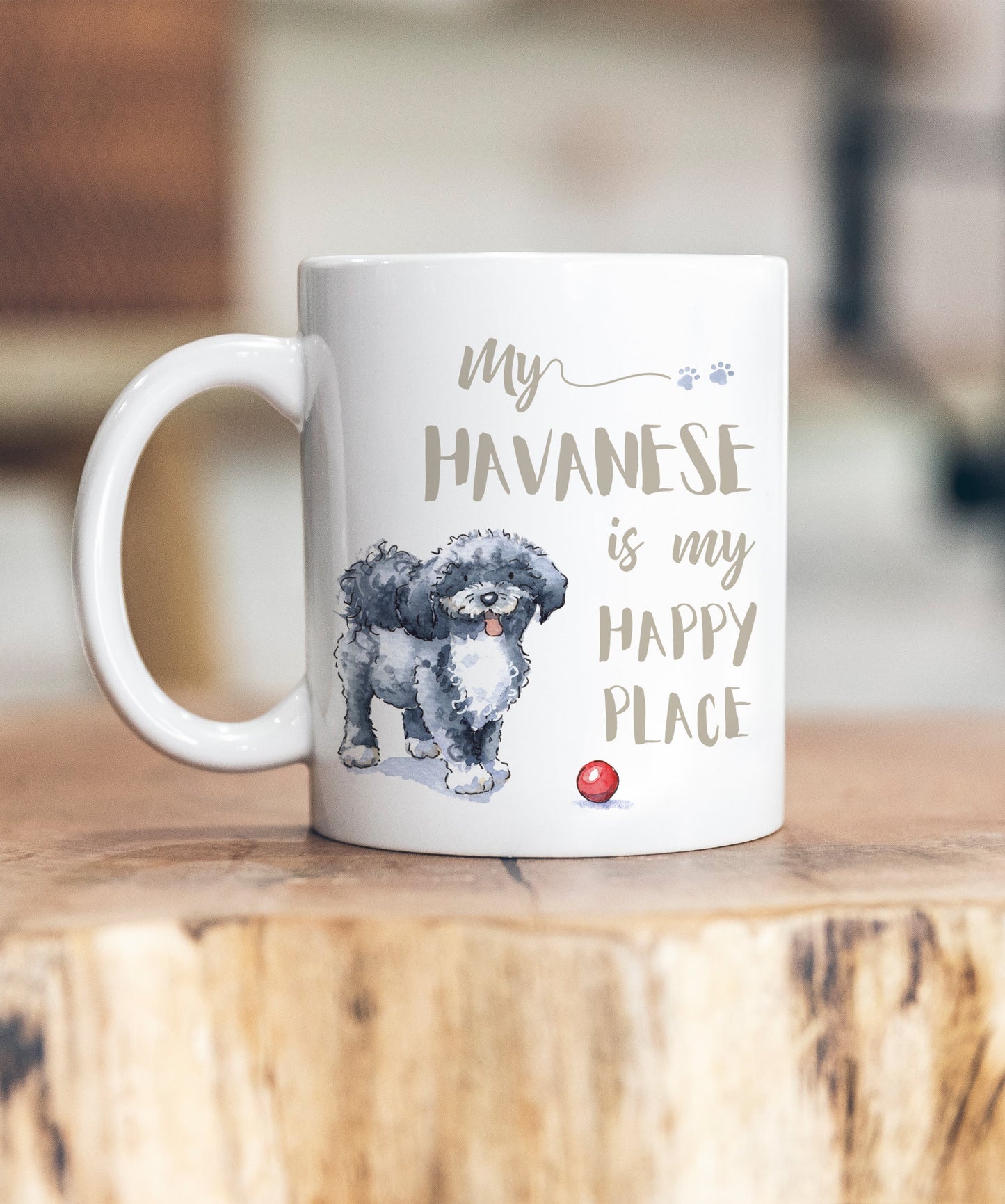 My Happy Place Havanese Grey Ceramic Mug