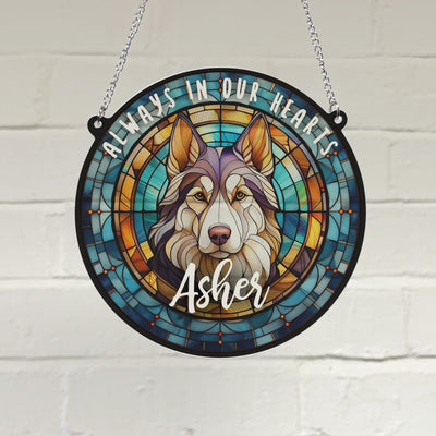 Husky Memorial Stained Glass Effect Suncatcher