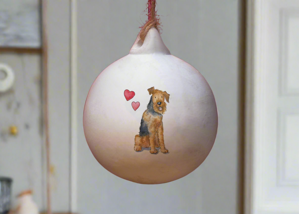 Airedale Terrier Ceramic Round Bauble