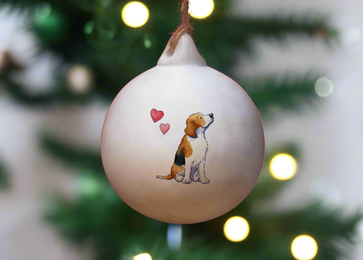 Beagle Ceramic Round Bauble