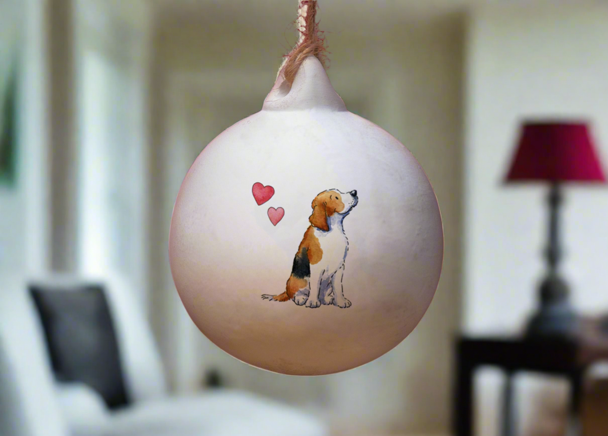 Beagle Ceramic Round Bauble