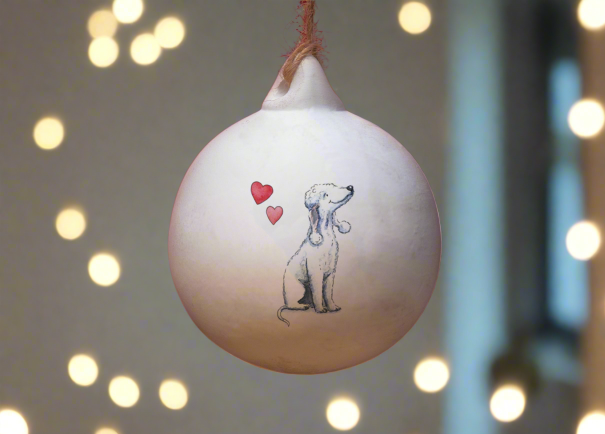 Bedlington Terrier Ceramic Round Bauble