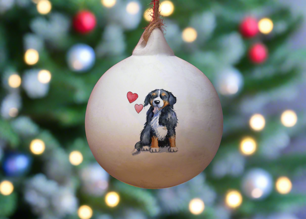 Bernese Mountain Dog Ceramic Round Bauble