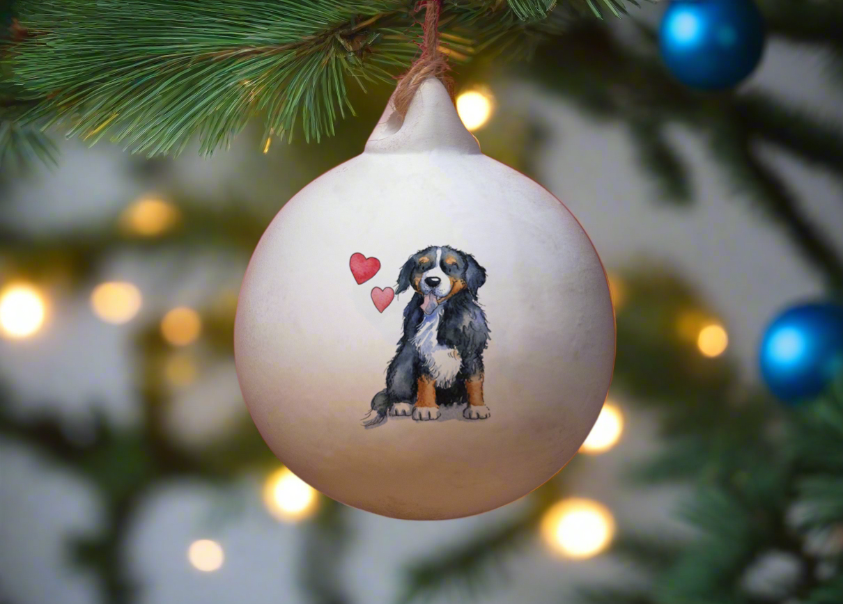 Bernese Mountain Dog Ceramic Round Bauble