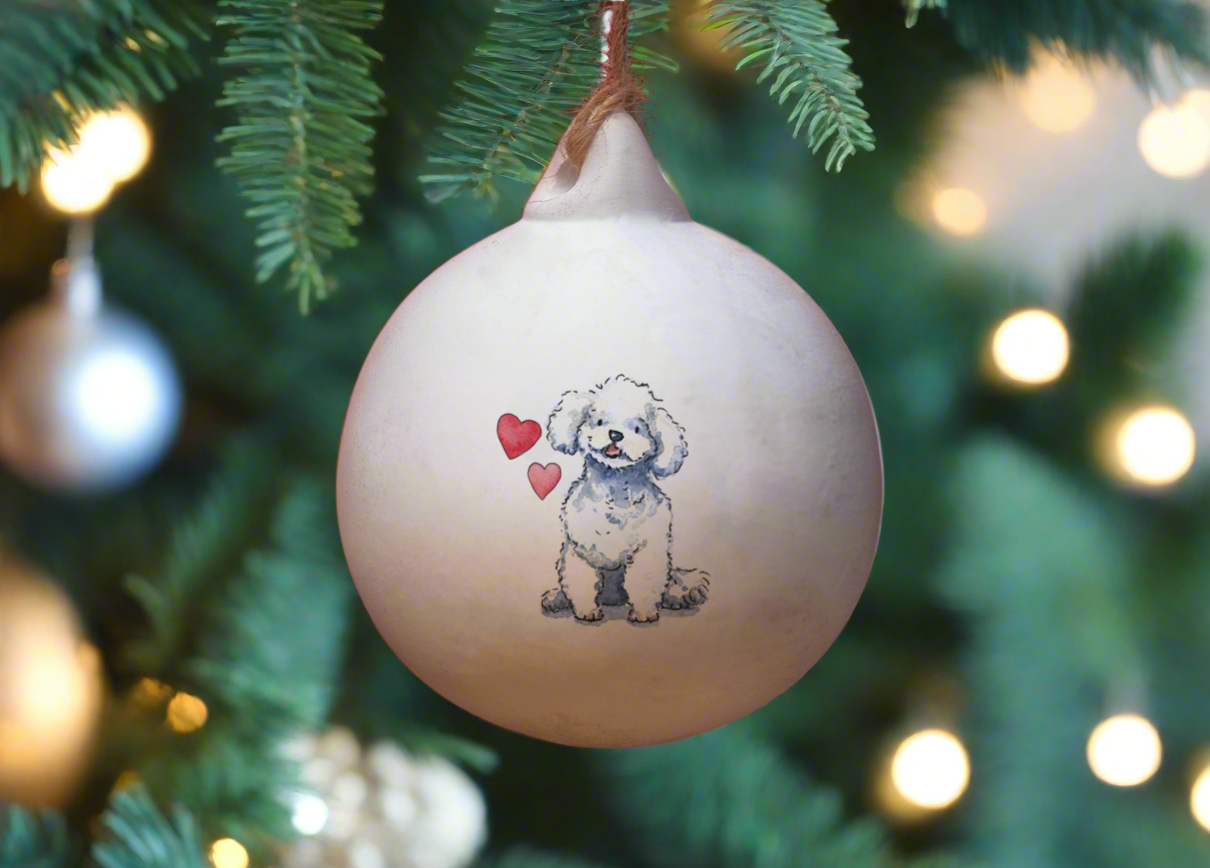 Bichon Frise Ceramic Round Bauble