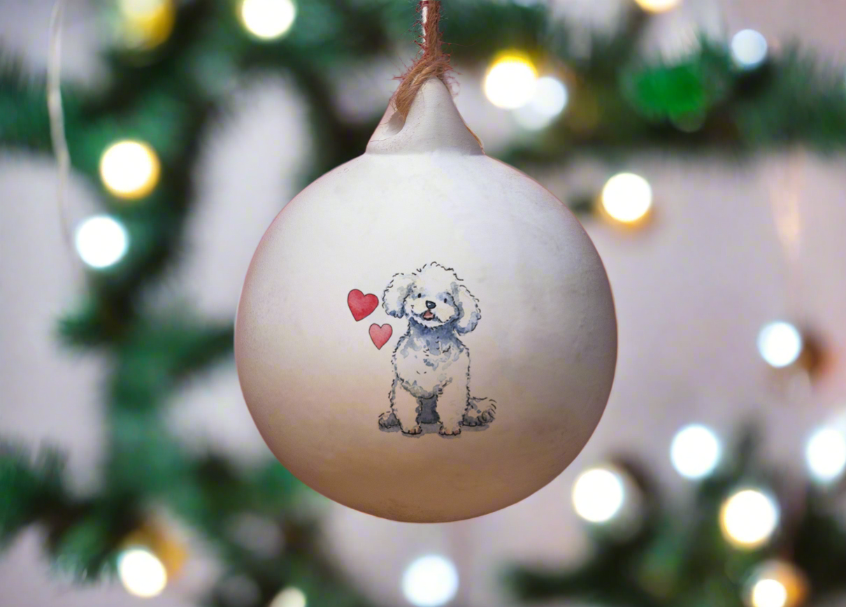 Bichon Frise Ceramic Round Bauble