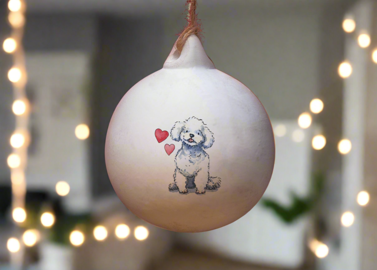 Bichon Frise Ceramic Round Bauble