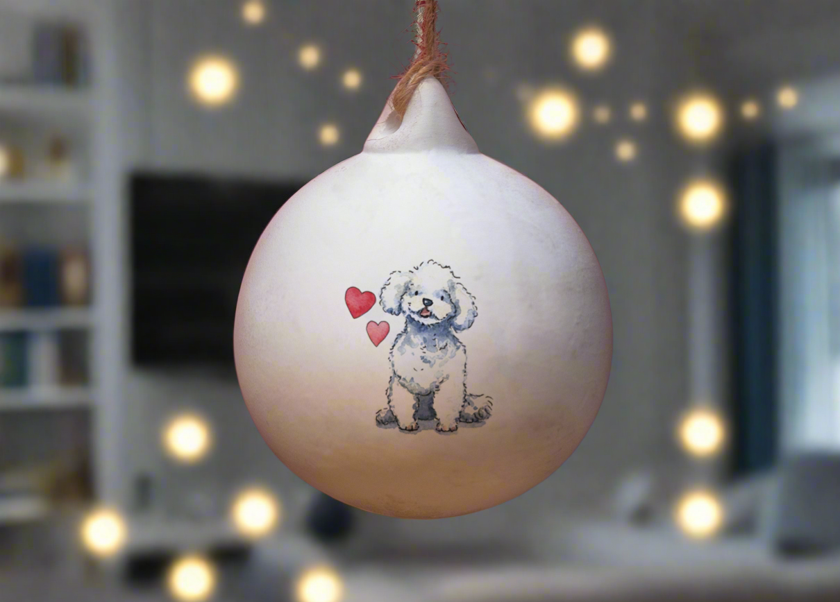 Bichon Frise Ceramic Round Bauble