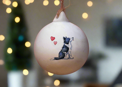 Border Collie Ceramic Round Bauble