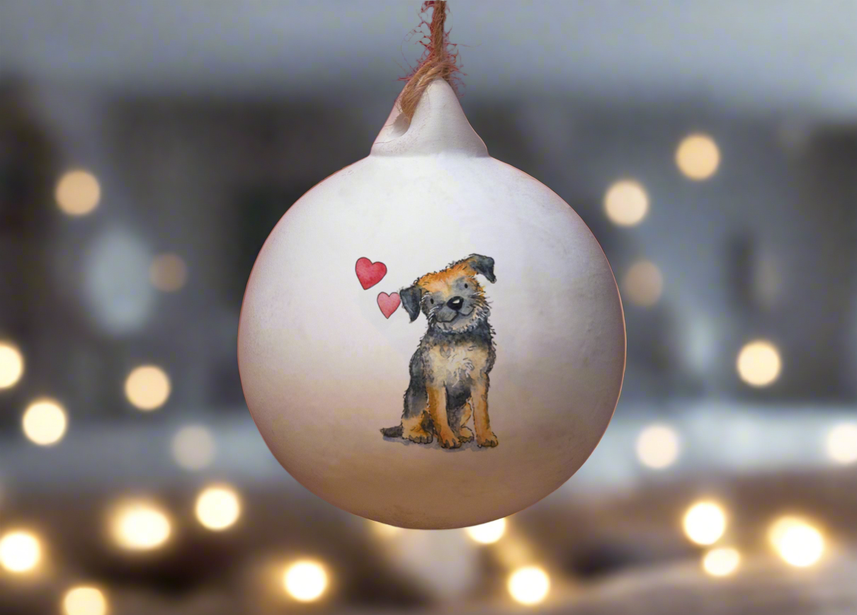 Border Terrier Ceramic Round Bauble