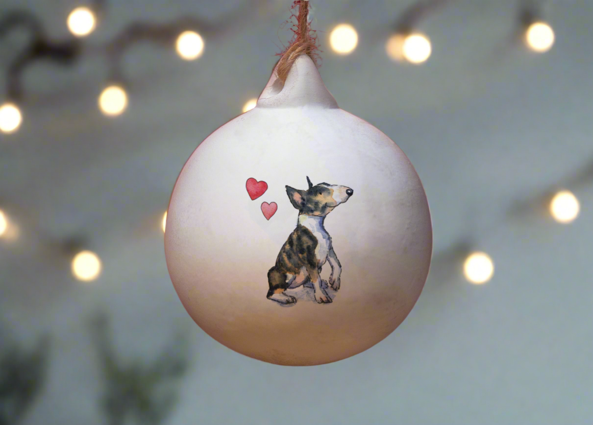 Bull Terrier Ceramic Round Bauble