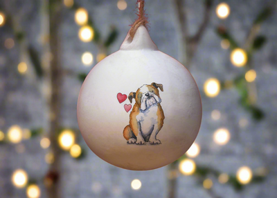 Bulldog Ceramic Round Bauble