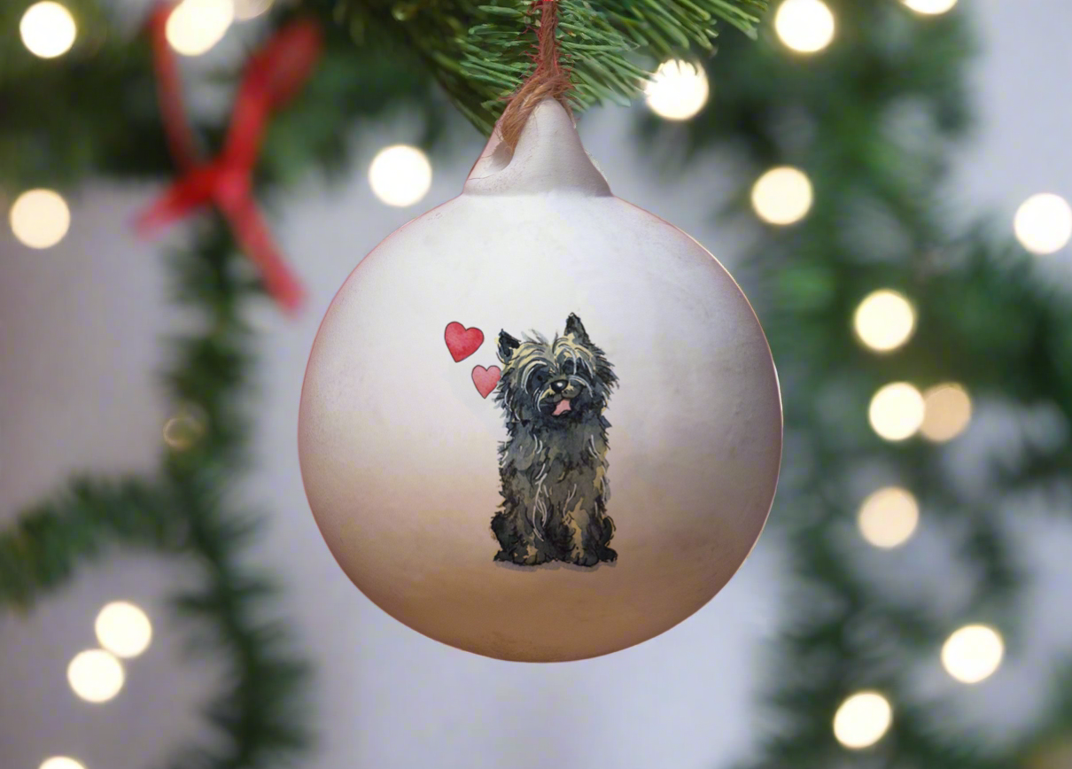 Cairn Terrier Black Ceramic Round Bauble