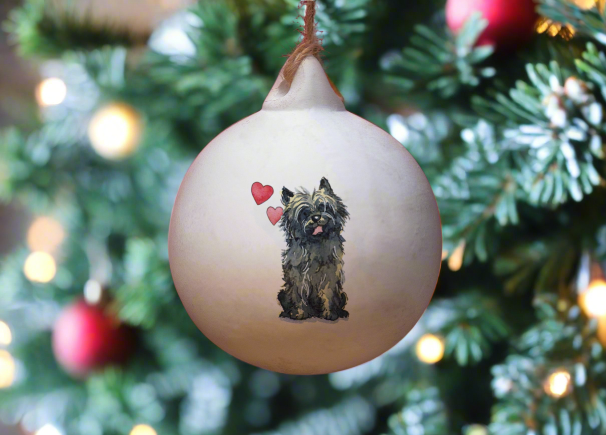 Cairn Terrier Black Ceramic Round Bauble