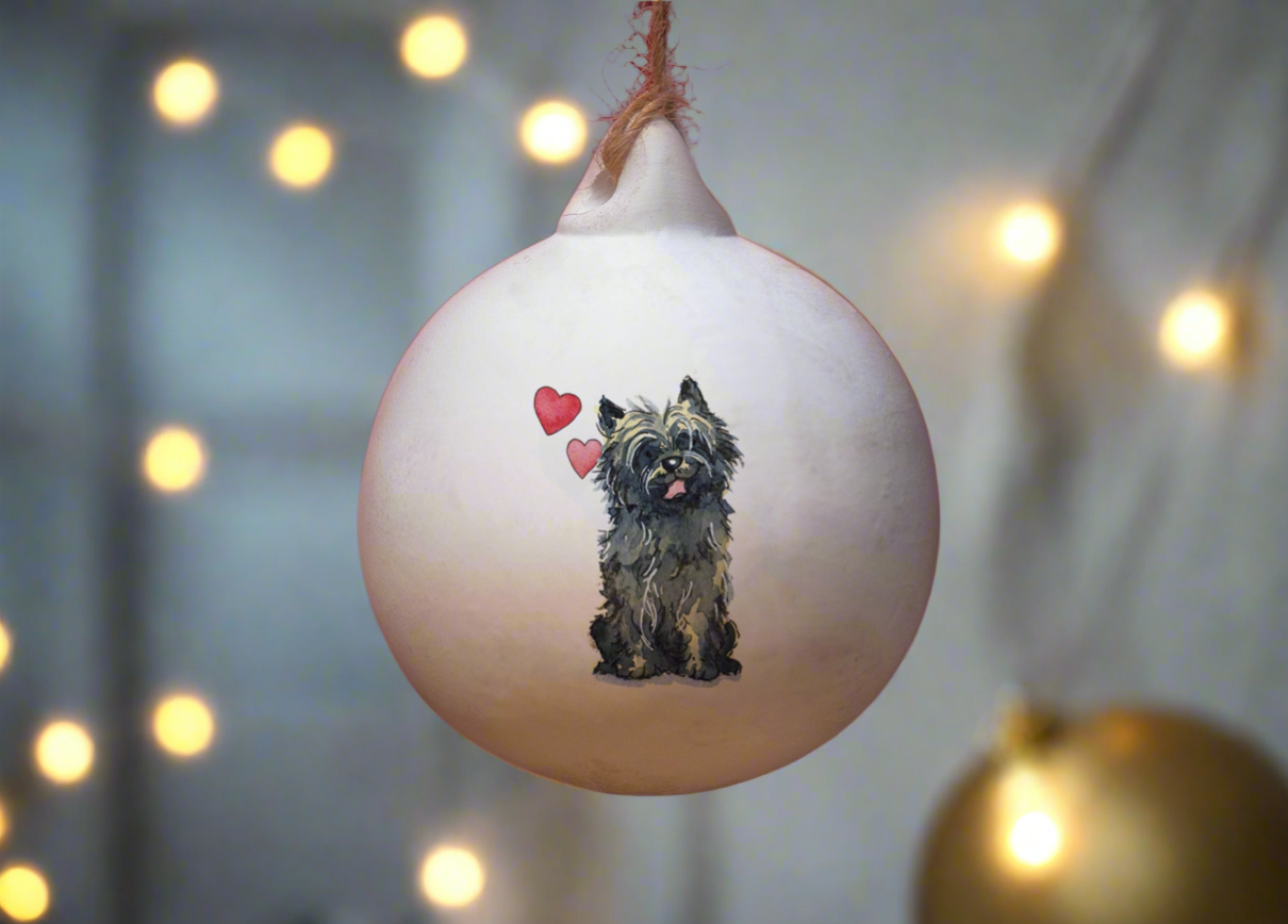 Cairn Terrier Black Ceramic Round Bauble