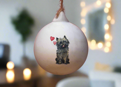 Cairn Terrier Black Ceramic Round Bauble