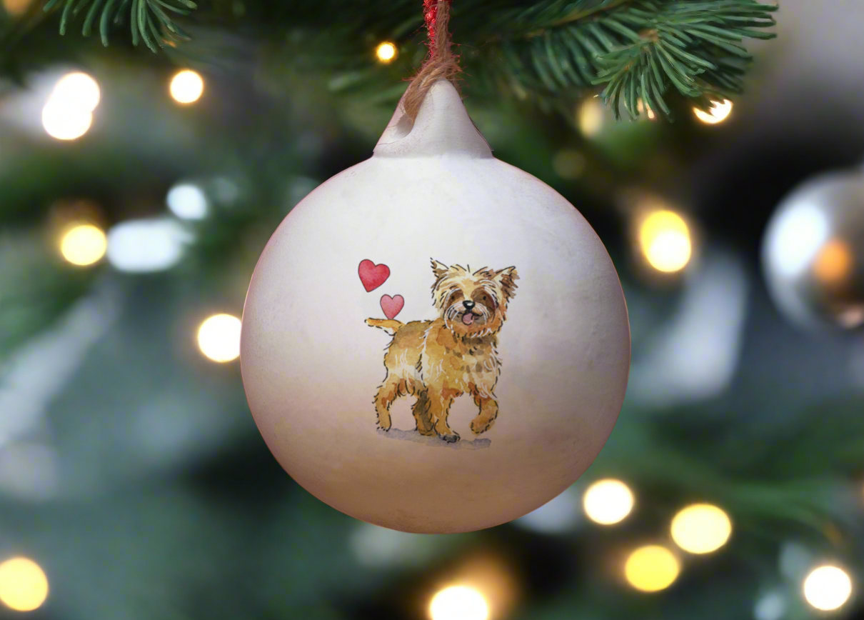 Cairn Terrier Tan Ceramic Round Bauble