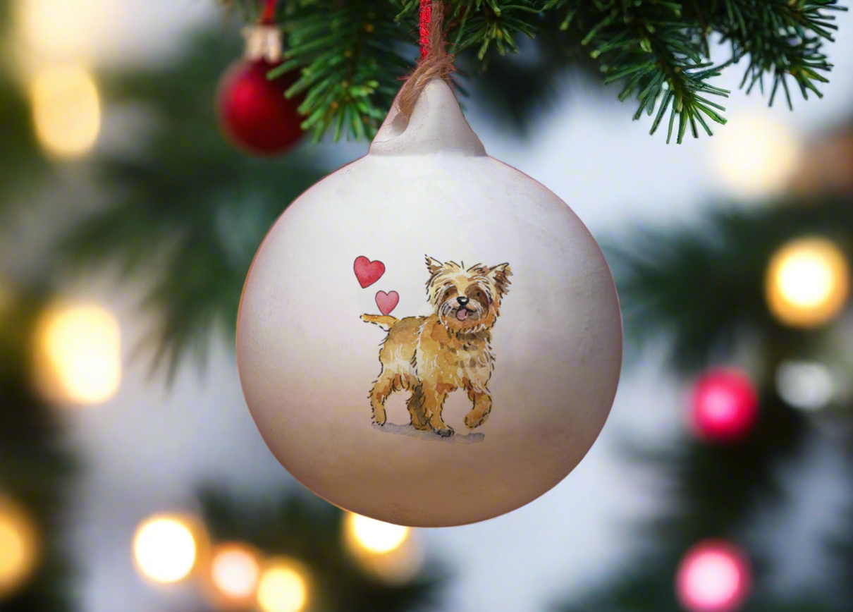 Cairn Terrier Tan Ceramic Round Bauble