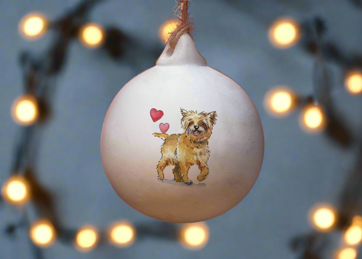 Cairn Terrier Tan Ceramic Round Bauble