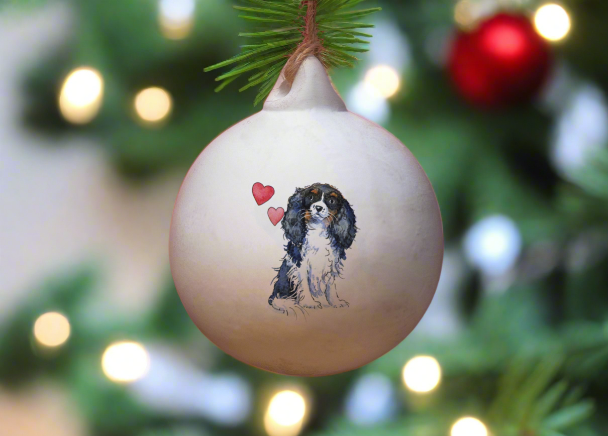 Cavalier King Charles Spaniel Ceramic Round Bauble