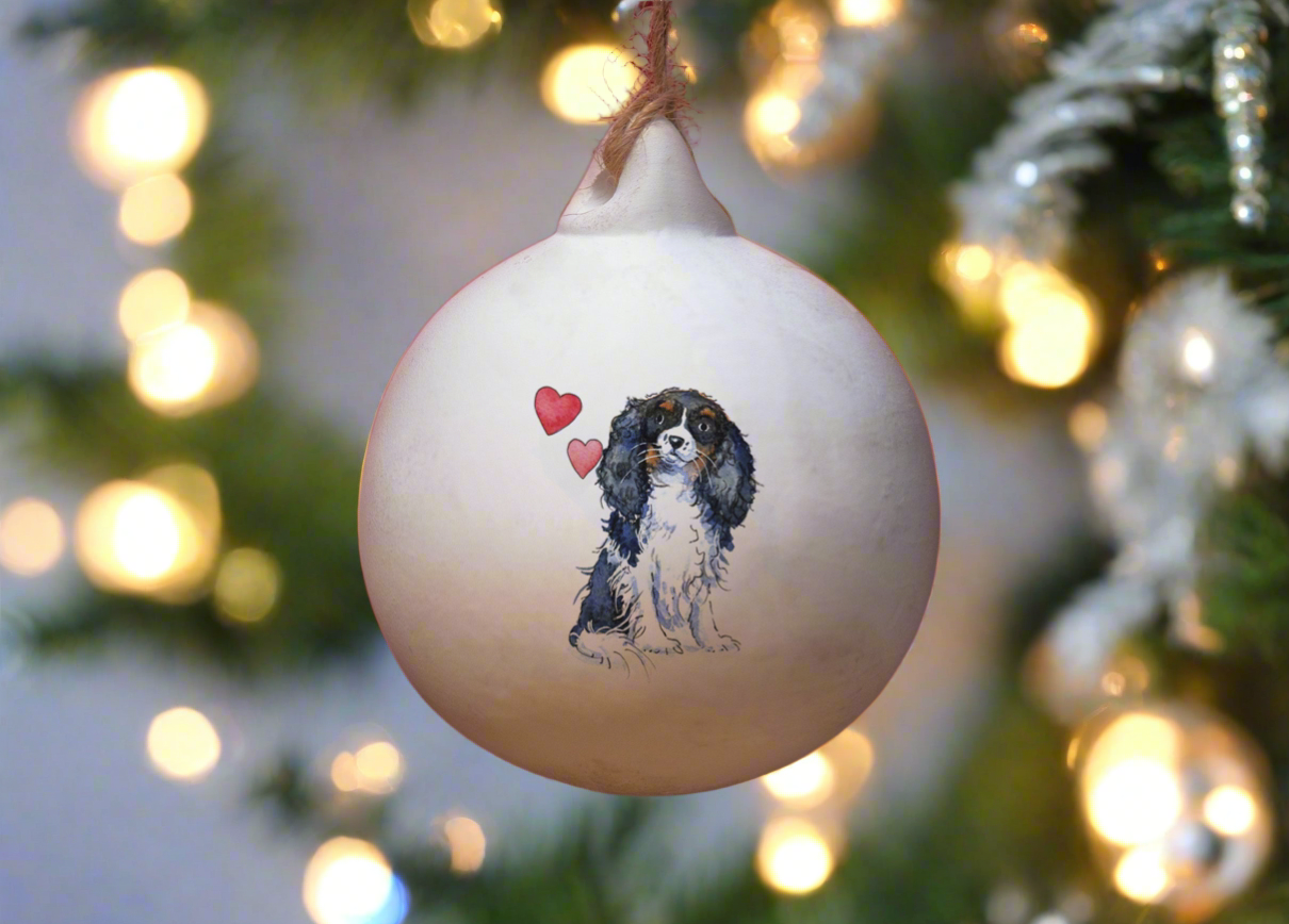 Cavalier King Charles Spaniel Ceramic Round Bauble